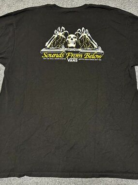 Vans Sounds From Below Men's T-Shirt Black 2XL XXL Skelton DJ Short Sleeve